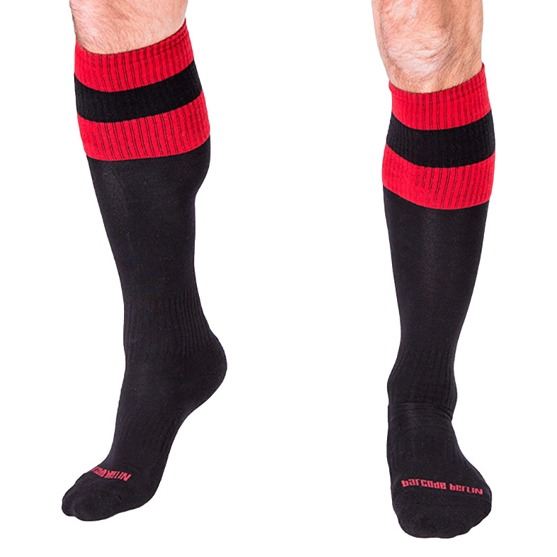 Barcode Berlin Chaussettes FOOTBALL SOCKS Noir-Rouge